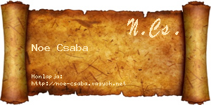 Noe Csaba névjegykártya